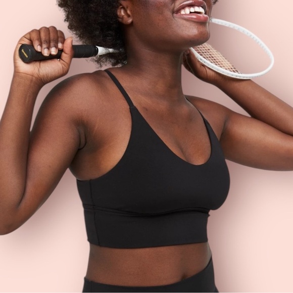 OFFLINE by Aerie True Black Real Me Lace Up Back Sports Bra - Picture 2 of 9